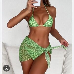 SHEIN swim summer beach floral bikini set